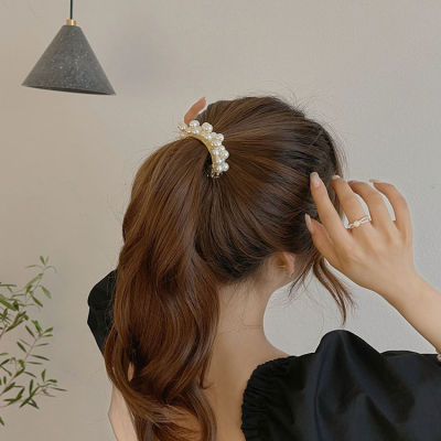 Korean Elegant Pearl Hair Clip Ponytail Hairgrip for Women Girls Chic Barrettes Claw Crab Hairpins Fashion Hair Accessories Gift