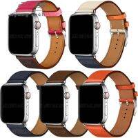 ❣✇✔ Suitable for Apple watch1 / 2/3 strap leather factory pin new head layer leather mixed color single ring bracelet