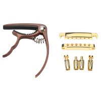 1 Pcs Capo Guitar Capo &amp; 1 Set Gold Plated Guitar Bridge