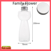 Family Flower Flash Sale ขวดน้ำผลไม้โฮมเมดแมวออกแบบเครื่องดื่มขวดน้ำผลไม้โปร่งใสเครื่องดื่มเครื่องดื่มเครื่องดื่มนมชาขวดเย็นดื่มนมชาน้ำผลไม้ปิดผนึกฝาขวด