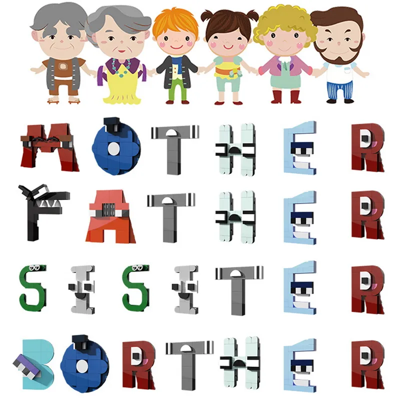 Alphabet Building Block Set, 26 Alphabet Legend Building Block Model,  Educational Letters Lore ABC Learning Toys, Fun Filled Alphabet Knowledge