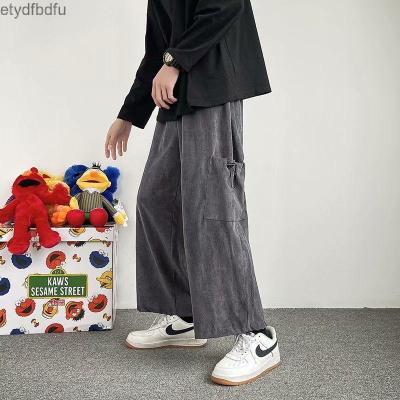 Etydfbdfu Harajuku-Style Ins Trend Casual Pants Men S Straight-Tube Loose-Fitting Wide-Leg Pants Tide Brand Big Pocket Tooling Long Pants