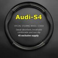 wenminr Non-slip Case For Audi S4 Steering Wheel Cover Genuine Leather Carbon Fiber Fit 3.0 TFSI 2018 2020 2020 Avant 2023