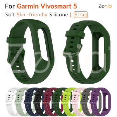 Zenia ผิวเปลี่ยนสายรัดข้อมือซิลิโคนสายนาฬิกาสายนาฬิกาสำหรับ Garmin Vivosmart 5 Vivosmart5 ฟิตเนสติดตามสมาร์ทกีฬานาฬิกาอุปกรณ์เสริม