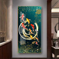 80x160CM Modern Creative Design Koi Fishes Canvas Painting HD Print Room Decoration Poster Picture Gift (No Frame)