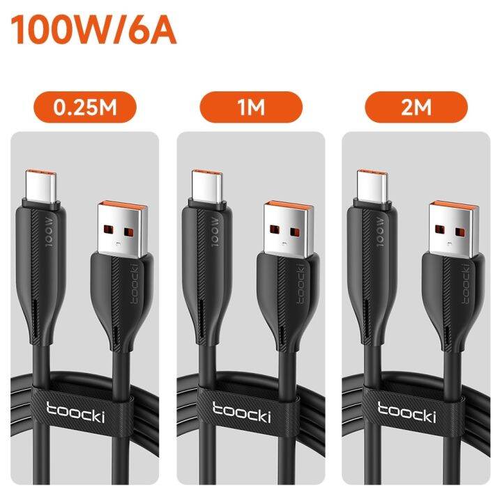 toocki-3แพ็ค-usb-ชนิด-c-100w-ชาร์จเร็วสุดๆสำหรับ-mate-50-40-p50-40-11-realme-usb-ข้อมูลสาย-c-3ชิ้น