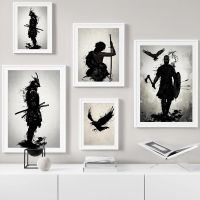 Japanese Samurai Warrior Vintage Wall Art Canvas Painting Nordic Posters and Prints Wall Pictures for Living Room Decor Cuadros