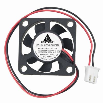 500 pieces LOT Gdstime 3cm 30mm x 7mm Customized Accepted 2Pin 12V DC Electric Cooling Fan Cooling Fans