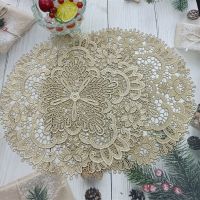 European Classical Crochet Embroidery Exquisite Table Mat Bar Counter Wine Glass Coffee Cup Coaster Birthday Party Decoration