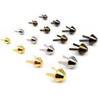 【CW】 50pcs Metal Two-legged Feet Pierced Rivet Stud Spike for Leather Handbag Purse Bottom Protecting Repair