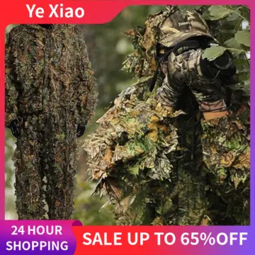 Maple Leaf Hooded 3D Bionic Training Uniform Military Sniper Cloak  Camouflage Clothing