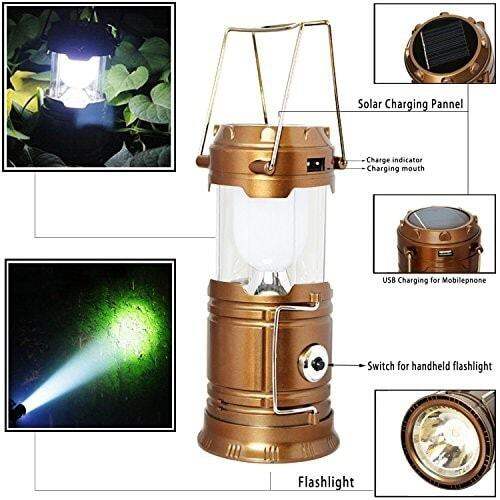 Solar Camping Lantern Emergency LED Light Builtin Mobile Charger SH
