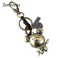 LETAPI New Fashion 12 Zodiac signs leather keychain vintage animal copper pendant for key holder cute animal key chain Key Chains