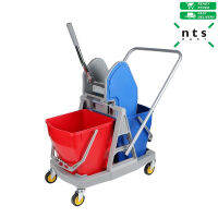 NTS Down-Press Wringer Trolley (Double Buckets) ถังน้ำรถเข็นสำหรับถูพื้น ความจุ 18 ลิตร รุ่น MT-50L