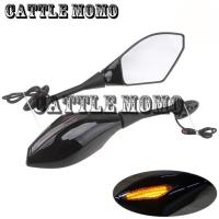 Motorcycle Side Mirrors LED Turn Signal Light Rearview Mirror Fit For Honda CBR1000RR 2004 2005 2006 2007 CBR 600RR 2003-2012