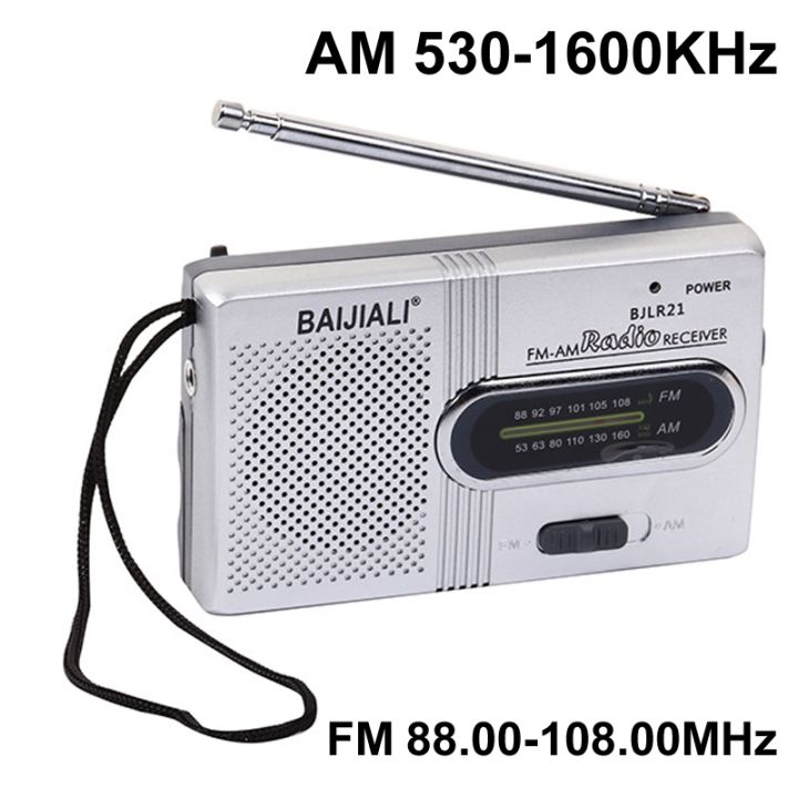 วิทยุกระเป๋าแบบพกพาแบบมือถือคู่530-1600khz-เสาอากาศลำโพงเครื่องเล่นเพลงกลางแจ้งย่านความถี่88-00-108-00เมกะเฮิรตซ์