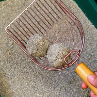 Cat Litter Shovel ทำความสะอาดตัวเองแมวครอกโลหะ Scooper พร้อมตะขอสแตนเลสแบบพกพา Sifting Kitten Toilet Cleaning Tool