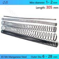 ❐ 305mm Compression Spring 65 Mn Manganese Steel Pressure Spring Wire Dia 1 1.2 1.4 1.5 1.6 1.8 2mm Outer Dia 6 7 8 9 - 28mm