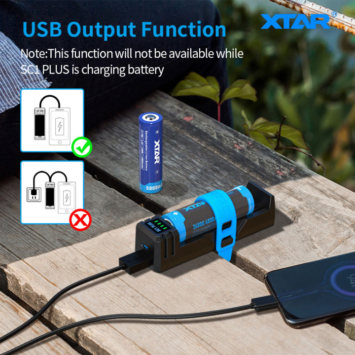 XTAR 26800 Battery Charger QC PD USB C 3A Fast Charging 21700 26650 26800  NiMH D Batteries 10W 18650 Charger SC1 PLUS 