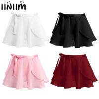 [Childrens clothing] สาวบัลเล่ต์หญิงเด็กจาก Iiniim กระโปรงห่อผ้าชีฟองแบบดึงขนาดเล็กคลาสสิกรุ่นพื้นฐานพร้อมชุดผูกเอวสำหรับชุดเต้นการแสดง