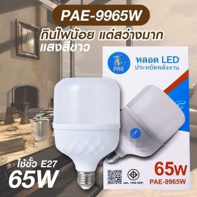 หลอดไฟ LED รุ่น PAE-9965W 65W แบบขั้ว E27 หลอดไฟแสงสีขาว