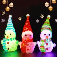 [Random Color] Xmas LED Decorative Glowing Colorful Plastic Particle Crystal Snowman Doll Lights /Christmas Tree Hanging Ornaments Lights