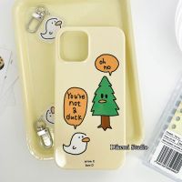 {OLI STUDIO}เกาหลี Ins ฟิล์มต้นไม้น่ารักสำหรับ Iphone13 /13pro/ 11/12 Promax/xr Hard Case Cover