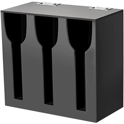 Acrylic Utensil Dispenser Cutlery Organizer with 3 Compartment Black Silverware Holder Plastic Flatware