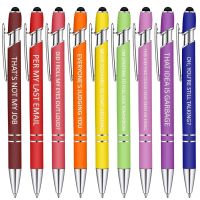 10 Pieces Office Pens Funny Pens Demotivational Sarcastic Ballpoint Pens for Office, Black