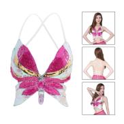MagiDeal Belly Dance Bra Top Women Sequined Dance Costumes Butterfly Tops