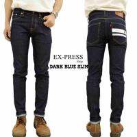 TPPJEANS MomotaroDarkBlueSlim แถบสกรีน ผ้ายืดทรงสวย ไซด์ 28-36