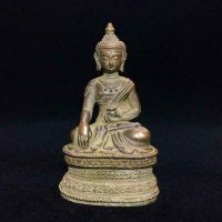 Beautiful Old Tibet Tibetan Bronze Buddhism Buddha Statue Medicine Buddha Exorcism Peace Wealth