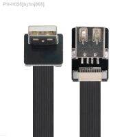 Chenyang USB 2.0 Type-A Male Up Angled to Female Extension Data Flat Slim FPC Cable for FPV Disk Scanner Printer