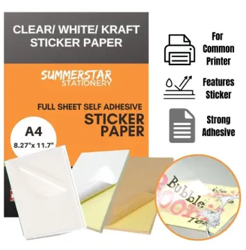 20 Sheets Clear Sticker Paper for Inkjet Printer - Glossy 8.27 X 11.7 -  Printable Vinyl Sticker Paper for Printable Sticker Paper - Transparent -  Adhesive - Clear Sheets - Clear Labels