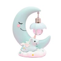 Led Night Light Resin Moon Unicorn Cartoon Baby Nursery Lamp Breathing Children Toy Christmas Gift Kids Room Craft Table Light