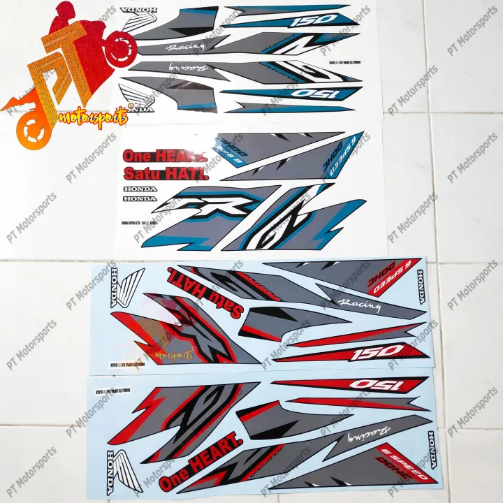 Honda Rs 150 Rs150R Stripe Supra GTR ONE HEART Body Sticker No 1 Black ...