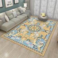 European Style Luxury Blue and Yellow Large Flower Cars In Living Room Lounge Rugs Large Customize Floor Mat Home Decoration