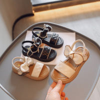 Summer new little girl sweet bow sandals Princess Korean style fashion and trendy style girls open toe beach shoes