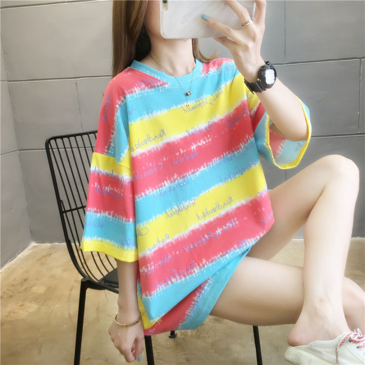 2021-summer-new-couple-womens-clothing-korean-style-loose-half-sleeve-net-red-top-clothes-ins-style-short-sleeve-t-t-shirt