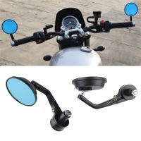 1 Pair of Motorcycle End Mirror Rearview Mirror Wide View Aluminum Alloy Universal Handlebar Mirror Adjustable  for Motorbike Mirrors