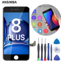 Ansimba AAA +++ เกรดจอแอลซีดีสำหรับ iPhone 8 8 Plus หน้าจอสัมผัสแอลซีดีพร้อมกรอบหน้าจอสำรองระบบสัมผัส3D ทั้งชุดประกอบเครื่องมือ A1897 A1863