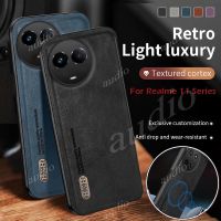 เคสโทรศัพท์สำหรับ Realme 11 5G NFC 4G เคสสำหรับ Realme หนังเนื้อด้านหรูหราย้อนยุค Realme 11nfc Realme11 Nfc 4G 5G กันชนซิลิโคน TPU ปกป้องฝาหลัง