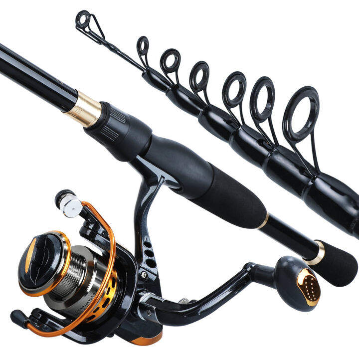 retcmall-1-8-2-4m-telescopic-fishing-rod-set-ultralight-weight-rod-with13-1bb-spinning-reel-น้ำเค็มน้ำจืด-reel-tackle