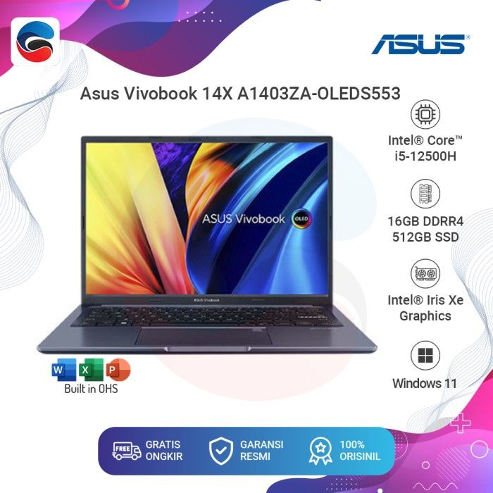 Asus Laptop Vivobook 14x A1403za Oleds553 Intel Core I5 16gb 512gb Oled Win 11 Lazada Indonesia 