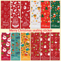 30-60Pcs ใหม่ Merry Christmas สติกเกอร์3X9ซม. สี่เหลี่ยมผืนผ้าสีแดงคริสต์มาสของขวัญกล่อง Decor สติกเกอร์ซีลน่ารัก Santa สติกเกอร์เครื่องเขียน