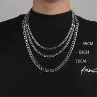 OKDEALS 5/7/9/mm ทองเงินเท่ห์พังก์โกธิค Kalung Baja Tahan Karat Heavy Link คิวบาโซ่โลหะคอ