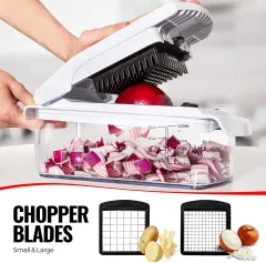 Mueller 4-Blade Onion Chopper, Vegetable Chopper, Grape Cutter