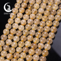 Zhe Ying ขายส่ง 6/8/10mm Golden Rutilated คริสตัลสร้อยข้อมือลูกปัดรอบหินธรรมชาติ Healing คริสตัลอัญมณี Goden Rutilated ควอตซ์ลูกปัดสำหรับเครื่องประดับทำ