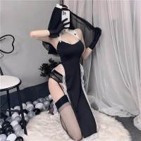 Sexy Erotic Lingerie Female Clothing Role playing Hollow Uniform Women Temptation Passion Open Fork Uniform Set Devil Cosplay