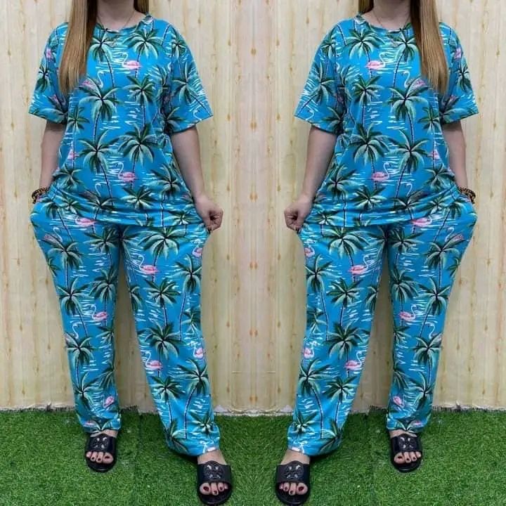 Floral Printed Terno Pajama With Side Pocket For Adult Fit Up To